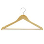Natural Wooden Suit Hanger 44.5cm Wishbone Clothes Hanger with Non Slip Bar, product shown on a white background, brightly lit product image