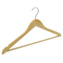 Natural Wooden Suit Hanger 44.5cm Wishbone Clothes Hanger with Non Slip Bar