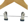 Kids Oak Wooden Hanger 30cm Clothes Hanger with Metal Clips for Skirts & Suits