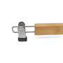 Wooden Trouser & Skirt Hanger 33.5cm Natural Wood with Chrome Metal Clips, product shown on a white background, gallery image 6 of 6
