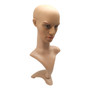 Male: Plastic Realistic Male Mannequin Head with Rotating Base – Display Stand