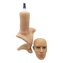 Male: Plastic Realistic Male Mannequin Head with Rotating Base – Display Stand