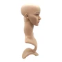 Female: Plastic Realistic Female Mannequin Head with Rotating Base, full-height product view on a white background, gallery image 7 of 9