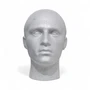 Male Mannequin Head, full-height product view on a white background, brightly lit product image