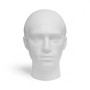 Male Mannequin Head – White Polystyrene Display Stand for Hats, Scarves & Wigs