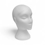 Female Mannequin Head – White Polystyrene Display Stand for Hats, Scarves & Wigs