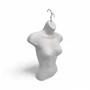 White Female Hanging Half Body Mannequin Form Matt Plastic Display Torso, full-height product view on a white background, balanced, centred square layout