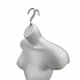 White Female Hanging Half Body Mannequin Form Matt Plastic Display Torso, full-height product view on a white background, brightly lit product image