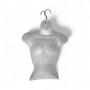 White Female Hanging Half Body Mannequin Form Matt Plastic Display Torso