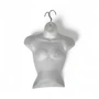 White Female Hanging Half Body Mannequin Form Matt Plastic Display Torso, full-height product view on a white background, full-height product photograph