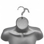 Silver Female Hanging Half Body Mannequin Form 660mm Matt Plastic Display Torso, tight, centred square layout