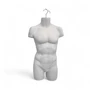 White Male Hanging Body Form 960mm Matt Plastic Display Torso Mannequin, full-height product view on a white background