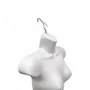 White Female Hanging Body Form Matt Plastic Display Torso Mannequin, full-height product view on a white background, full-height product photograph