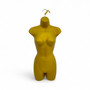 Gold Female Hanging Body Form Matt Plastic Display Torso Mannequin, full-height product view on a white background
