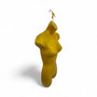 Gold Female Hanging Body Form Matt Plastic Display Torso Mannequin, full-height product view on a white background, full-height product photograph