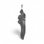 Silver Female Hanging Body Form Matt Plastic Display Torso Mannequin, full-height product view on a white background, brightly lit product image