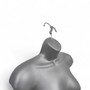Silver Female Hanging Body Form Matt Plastic Display Torso Mannequin, product shown on a white background