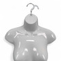 White Glossy Female Hanging Body Form Plastic Display Torso Mannequin, close product view on a white background