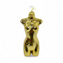 Gold Glossy Female Hanging Body Form Plastic Display Torso Mannequin, full-height product view on a white background