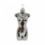 Chrome Glossy Female Hanging Body Form Plastic Display Torso Mannequin, full-height product view on a white background