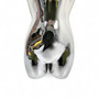 Chrome Glossy Female Hanging Body Form Plastic Display Torso Mannequin, full-height product view on a white background, balanced, centred square layout