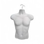 White Male Hanging Half Body Form Matt Plastic Display Torso Mannequin