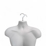 White Male Hanging Half Body Form Matt Plastic Display Torso Mannequin