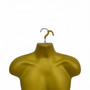 Gold Male Hanging Half Body Form Matt Plastic Display Torso Mannequin, product shown on a white background