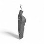 Silver Male Hanging Half Body Form Matt Plastic Display Torso Mannequin, full-height product view on a white background, balanced, left-balanced square layout