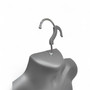 Silver Male Hanging Half Body Form Matt Plastic Display Torso Mannequin, product shown on a white background, balanced, centred square layout
