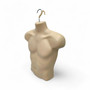 Skin Color Male Hanging Half Body Form Matt Plastic Display Torso Mannequin, full-height product view on a white background, brightly lit product image