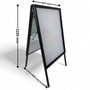 A1 Black A-Board Pavement Sign Double Sided Outdoor Poster Display A-Frame, dimension guide on a white background