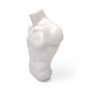 White Male Torso Bust Mannequin Upper Half Body Display for T-Shirts Jumpers etc, full-height product view on a white background, brightly lit product image