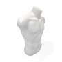 White Male Torso Bust Mannequin Upper Half Body Display for T-Shirts Jumpers etc, full-height product view on a white background, full-height product photograph