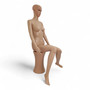 Full Body Female Sitting Mannequin 130cm with Stool Rotating Head Movable Arms