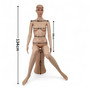Full Body Female Sitting Mannequin 130cm with Stool Rotating Head Movable Arms