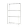 Chrome 4 Tier Wire Shelving Metal Storage Shelf Home Office Kitchen Rack Stand, full-height product view on a white background, balanced, centred square layout