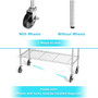 Heavy Duty 4 Tier Chrome Wire Shelving Unit with Castors Adjustable Storage Rack