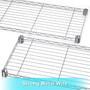 Heavy Duty 4 Tier Chrome Wire Shelving Unit with Castors Adjustable Storage Rack, product shown against a light background