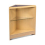 Open Corner Counter with Glass Shelf – 600 x 600 x 900mm – Maple / White Finish