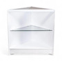 Open Corner Counter with Glass Shelf – 600 x 600 x 900mm – Maple / White Finish
