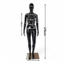 Female Faceless Display Egg Head Mannequin, dimension guide on a white background