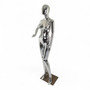 Female Faceless Chrome Display Egg Head Mannequin – Sleek Retail Showcase