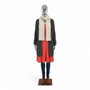 Female Faceless Chrome Display Egg Head Mannequin, full-height product view on a white background, gallery image 7 of 15