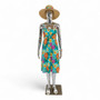 Female Faceless Chrome Display Egg Head Mannequin, full-height product view on a white background, balanced, centred square layout