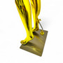 Female Faceless Gold Display Egg Head Mannequin, full-height product view on a white background, gallery image 12 of 14