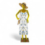 Female Faceless Gold Display Egg Head Mannequin, full-height product view on a white background, balanced, centred square layout