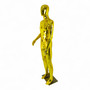 Male Faceless Glossy Gold Display Egg Head Mannequin, full-height product view on a white background, gallery image 11 of 14