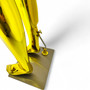 Male Faceless Glossy Gold Display Egg Head Mannequin, product shown against a coloured background