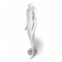 Headless Male Fiberglass Mannequin Glossy White Finish with Glass Stand 166cm